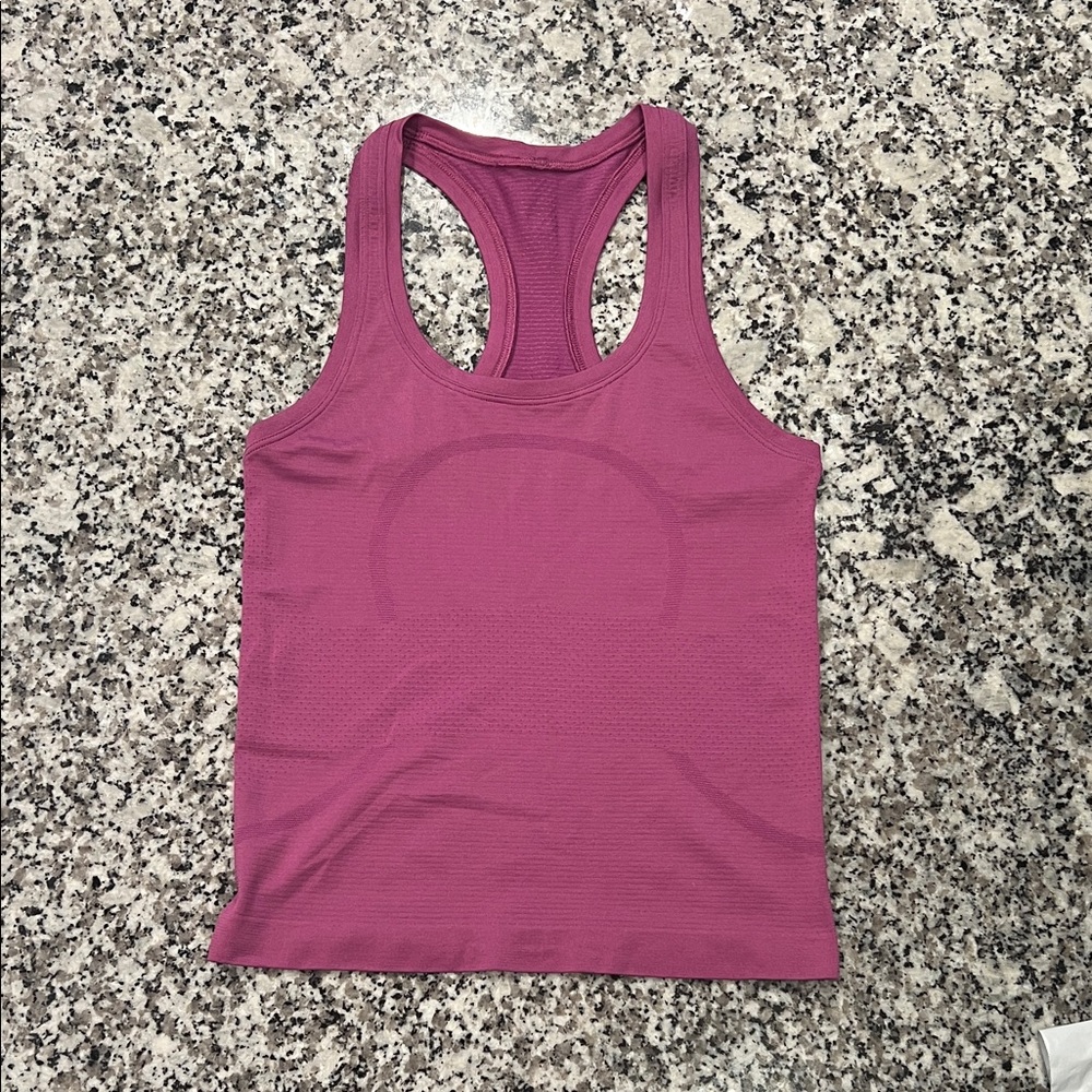 Lululemon race/waist length mauve Swifly tank top - 2